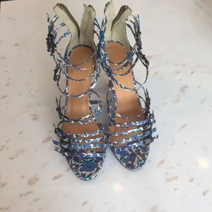 JCrew x Liberty of London strappy heels